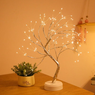 Copper Wire Tree LED Lamp